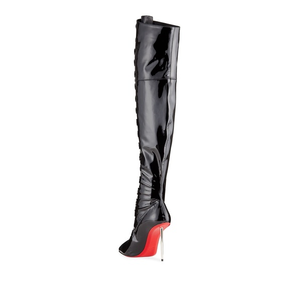 CHRISTIAN LOUBOUTIN Epic French 100mm Over-the-Knee Patent Stiletto Boot- SZ 40 - Picture 11 of 15